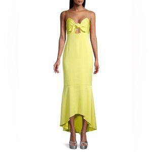 *NWT* Aidan Aidan Mattox Tie Front Hammered Satin Midi Dress